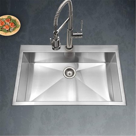 FINALCUT Bellus Series Zero Radius Topmount Stainless Steel 1 Hole Large Single Kitchen Sink FI777930